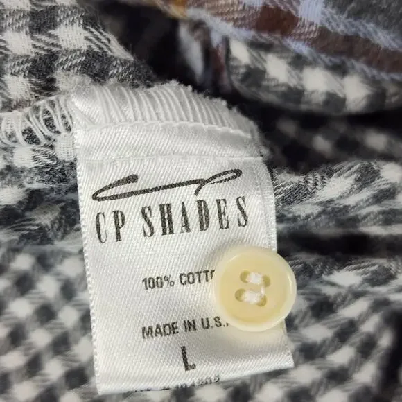 Free People x CP Shades Y2K Plaid Flannel Shirt L USA Cotton L - Picture 9 of 11